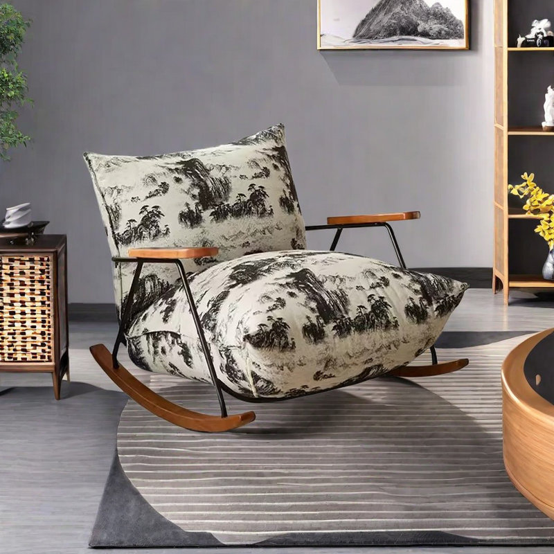 Chaise berçante rétro, Brun