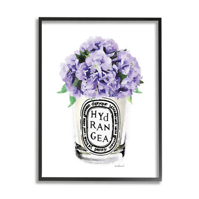 Motif de fleurs d'hortensia mauve à l'aquarelle