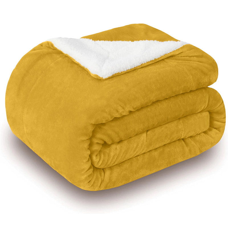 Couverture en molleton ultra doux Sherpa - réversible, chaude et moelleuse - lavable à la machine, Simple (60 po x 80 po)