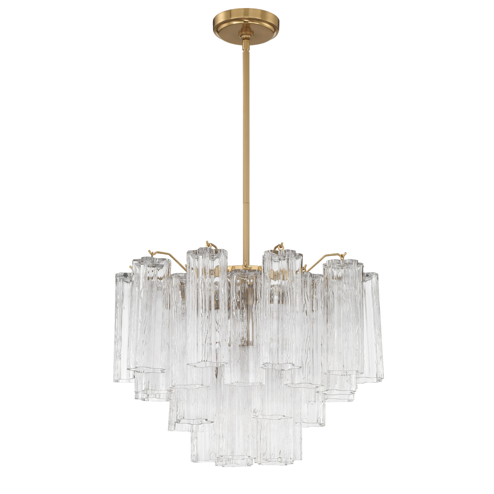 Arras 9-Light Chandelier, Aged Brass,  Clear, 14" H x 19.75" W x 19.75" D