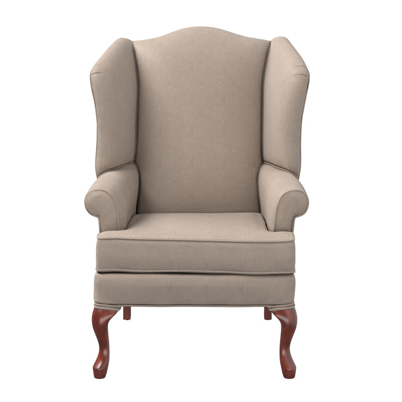 Lucious Upholstered Wingback Chair, Beige