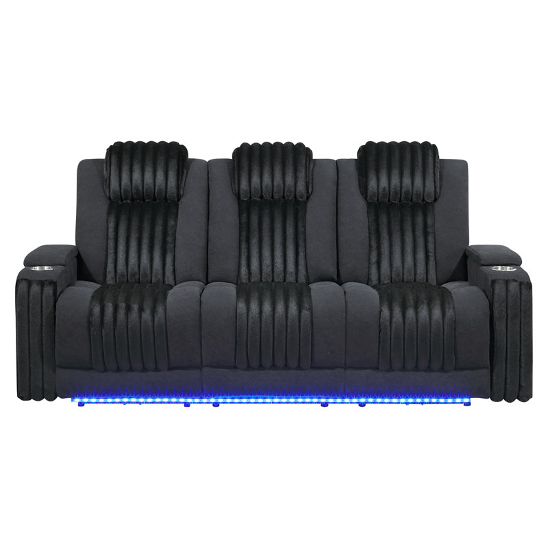 Canapé inclinable électrique noir avec appui-tête Duran, Noir