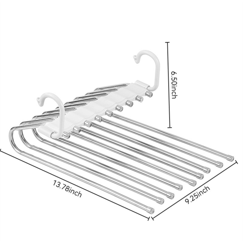 Cintre pour pantalons pliable en acier inoxydable, 4