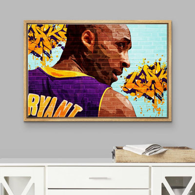 Pop Urban Street " Graffiti Street Art Style Famous Basketball Player #24 Pop Culture Celebrities Portrait "