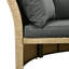 Lit de jour double gris avec auvent et 4 coussins - Mobilier d'extérieur pour véranda amovible