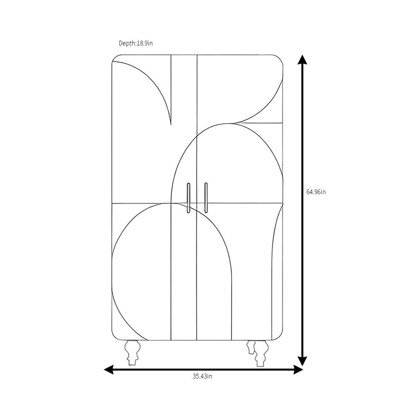 Garde-robe moderne semi-circulaire