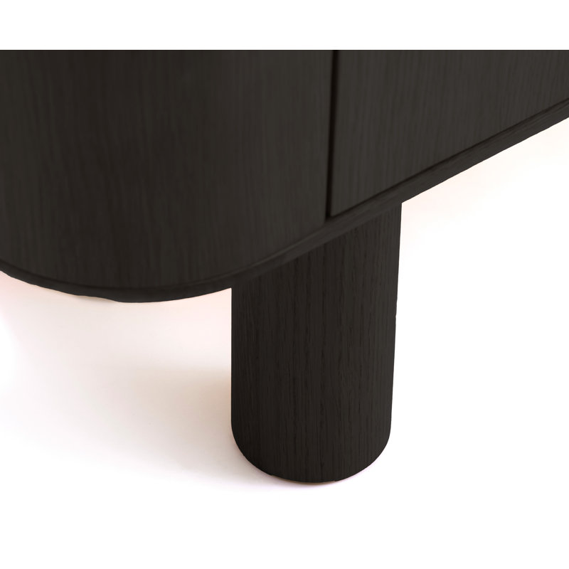 Atlas 71'' Black Wood Minimalist Sideboard