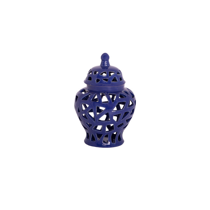 Porcelain Urn Vase Lg Gloss Finish Navy Blue