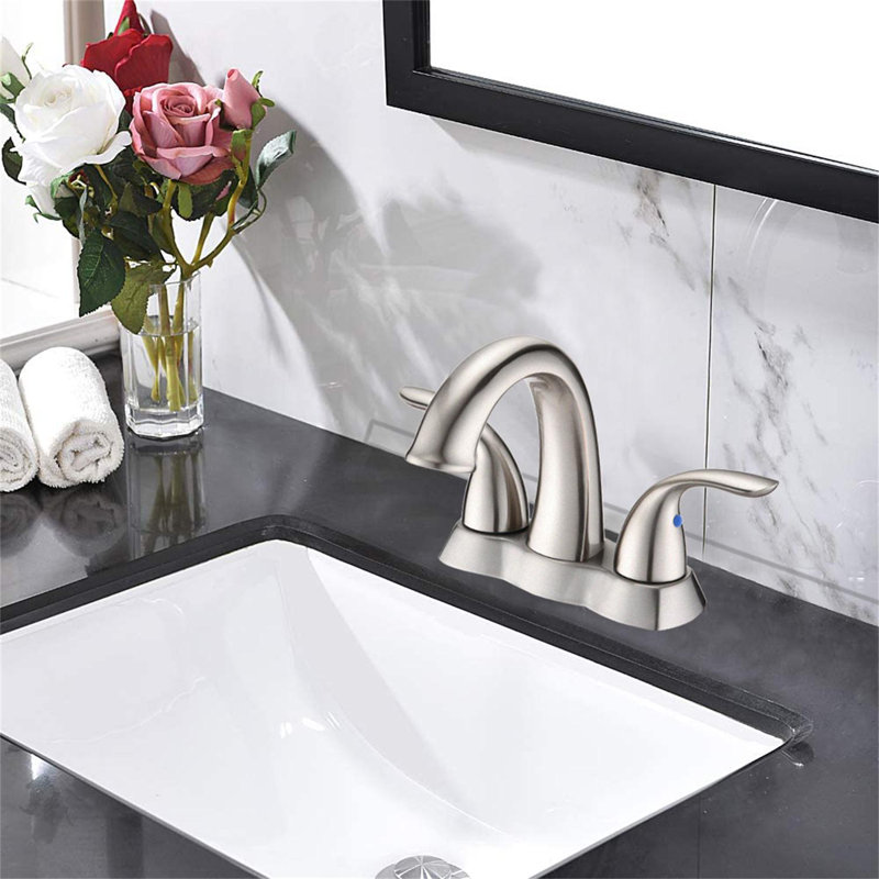 Robinet de lavabo de salle de bain 2 poignées 4 po à 2 poignées avec bonde escamotable