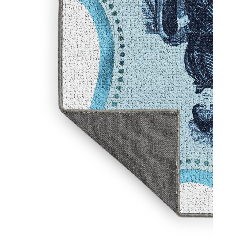 Tapis bleu Fashion, Rectangle 4 pi x 6 pi