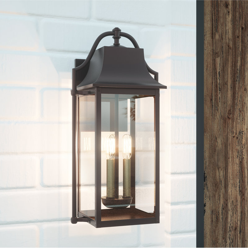 Lanterne murale d’extérieur en bronze Western Guillotte, H 21,25 po x l 10,5 po x P 9,5 po
