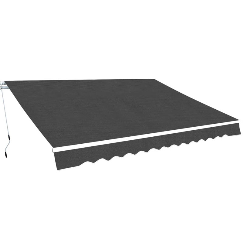 VidaXL Polyester Cover Retractable Door / Window Awning, Solid, Anthracite, 157.5" W