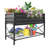 Galvanized Raised Garden Bed with Legs and Storage Shelf, Black-1457457909