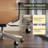 Genuine Leather Executive Office Chair, Mid-Back Ergonomic Swivel Office Chair, High Back Desk Chair with Polished Aluminum Alloy Base, Adjustable Height for Home Office-829668356