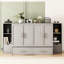 Lit double avec rangement à tiroirs, gris - Économie d'espace pratique pour l'espace de bureau à domicile, petites pièces idéales pour plusieurs pièces-118035569-118035567
