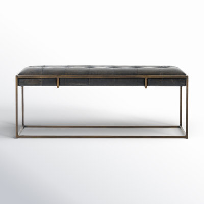 Genuine Leather Upholstered Bench