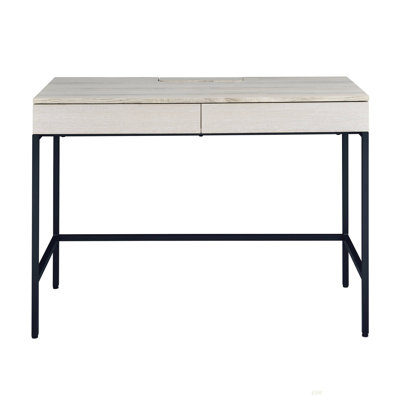 Rashaunda Writing Desk with Storage Drawer and Metal Legs