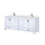 Meuble-lavabo double blanc 80 po X P 22 po D, dessus en quartz blanc et ensemble de robinet-871989732-871989733
