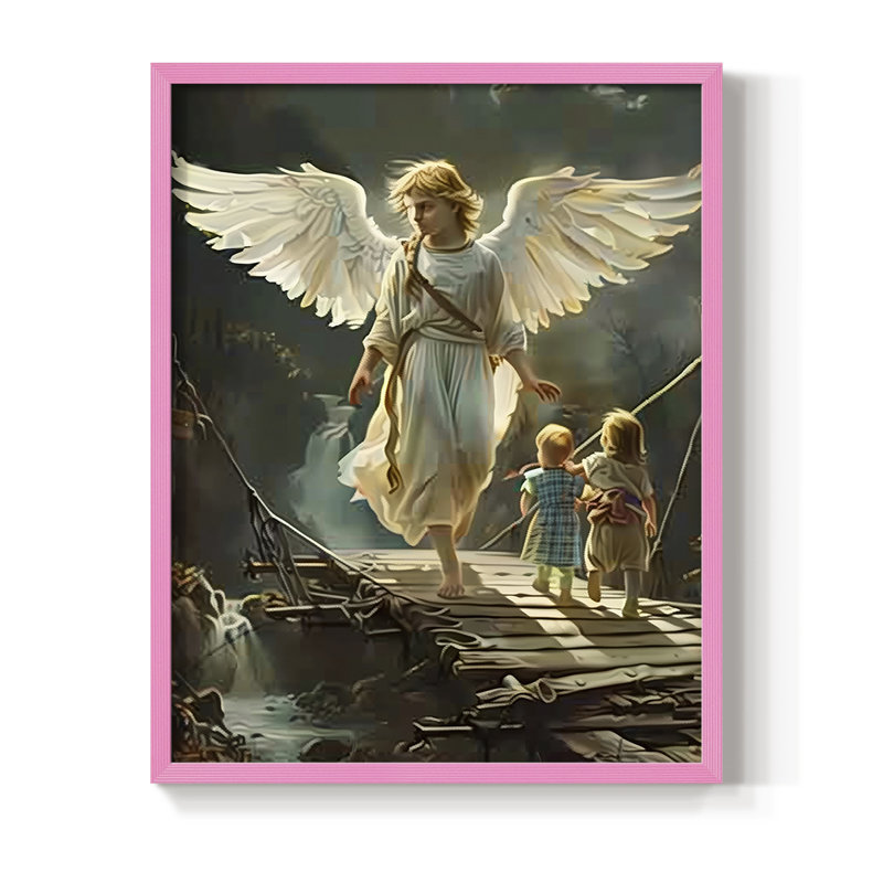 Religious Series CDXLV III, reproduction d'art encadrée - bois massif, Rose, H 21 po x l 17 po