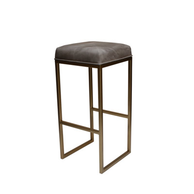 Upholstered Counter Stool with Metal Frame