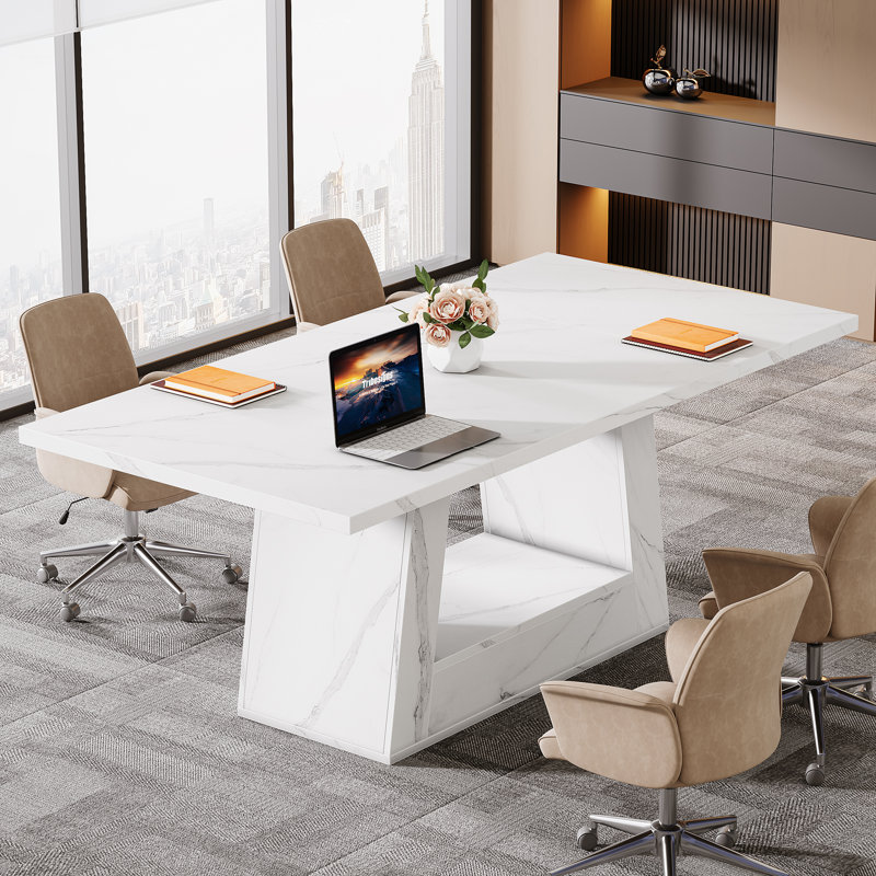 Modern Executive Desk With Sturdy Base