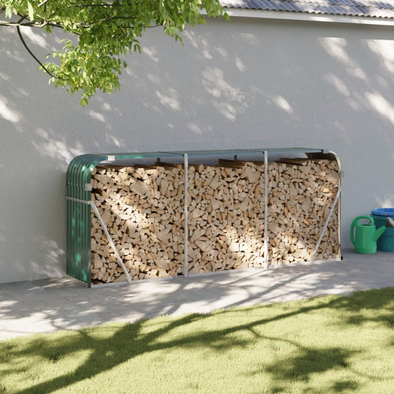 Porte-bûches en acier galvanisé 92,1 po x 17,7 po x 39,4 po, Vert