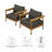Wren Outdoor Patio Teak Wood Armchair Set Of 2 In Natural-105239622