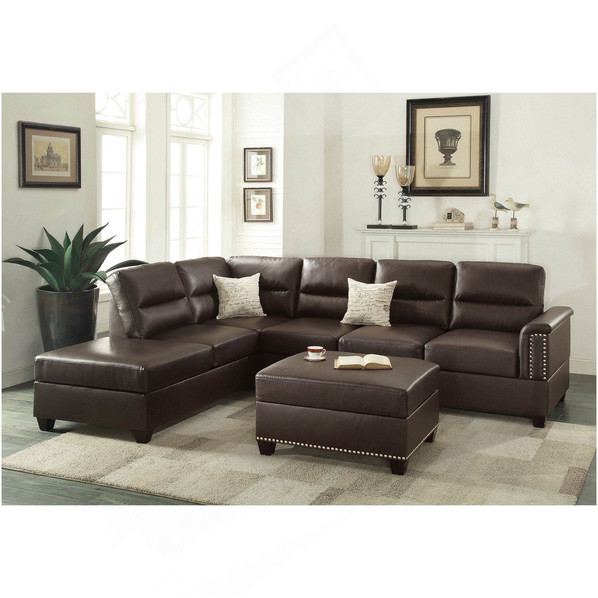 Latitude Run® New Contemporary 3-PCS Reversible Sectional Set Living