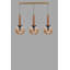 Élégant lustre en métal avec capuchon en verre, finition miel et chêne, hauteur réglable, 5,9 po x 5,9 po | Plaque de base: 21,7 po x 2,4 po x 1,2 po | 3 x douilles E27 (40 W maximum) | Éclairage moderne pour la salle à manger et les espaces de vie-665895656-665895665-665895661