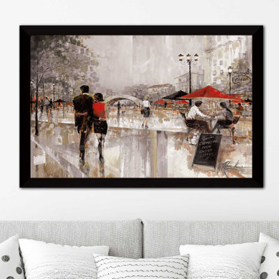 « riverwalk charm charme i », reproduction de peinture à l’huile encadrée