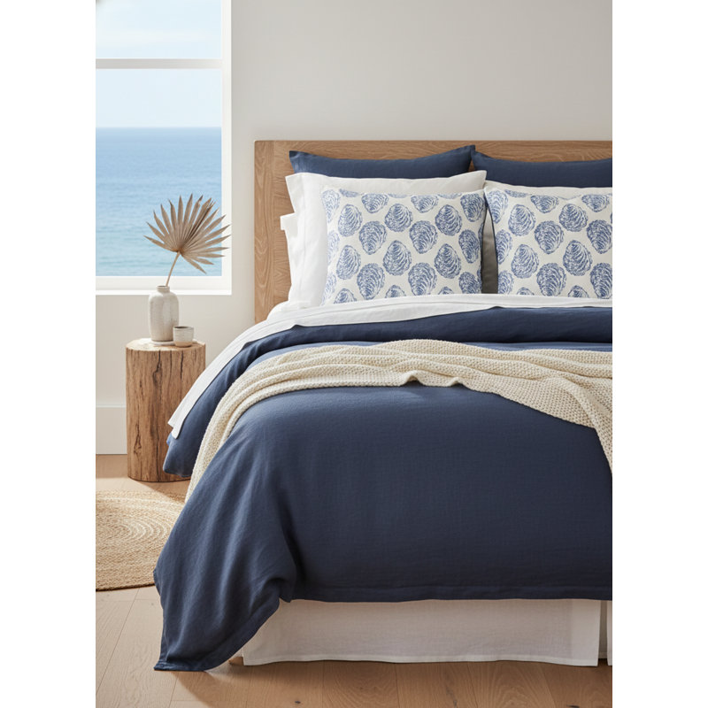 Printed Pillows Linen Geometric Accent Pillow, Blue, Square 26", Pillow Cover Only - No Insert
