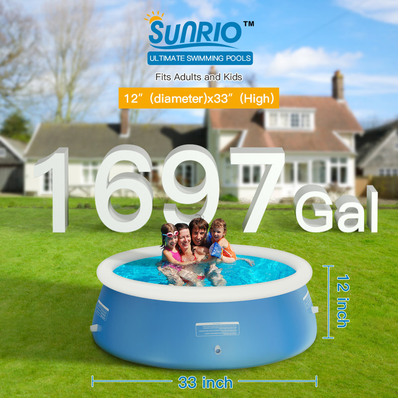 10ft Inflatable Above Ground Pool, 120" W x 30" H