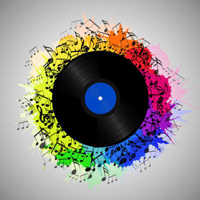 Illustration d'un disque vinyle.