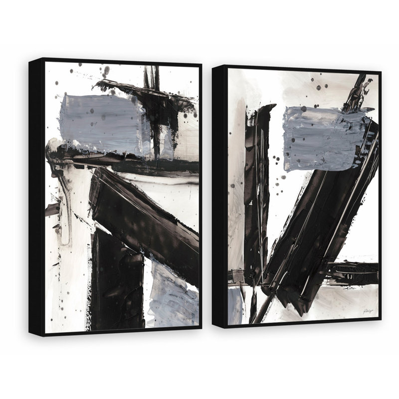 « démolition v diptych », ensemble de 2 reproductions de peintures à l’acrylique encadrées sur toile