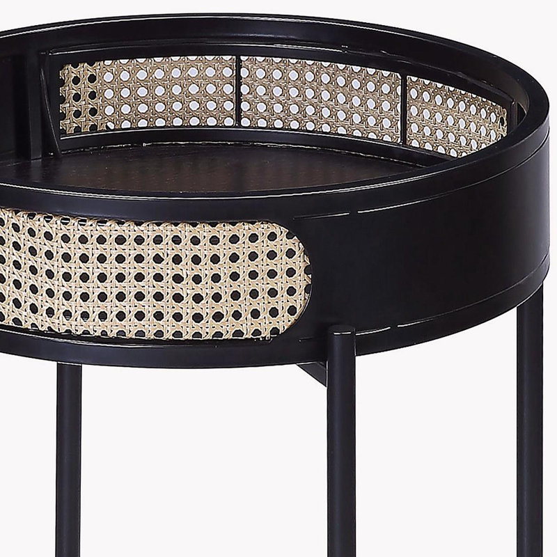 Table d'appoint noire avec plateau