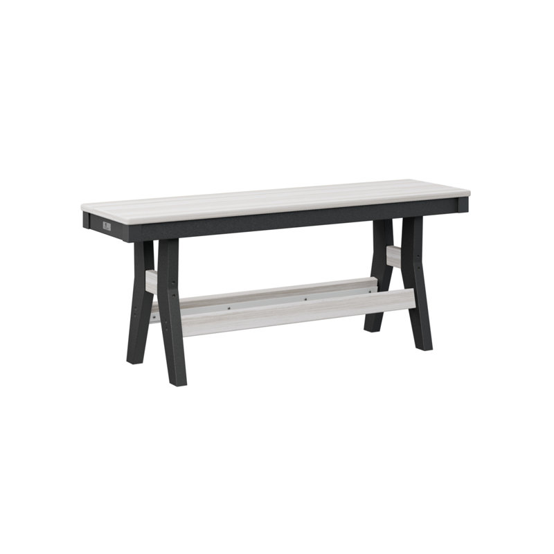 Harbor Patio Bench, 22.5" H x 44" W x 12.5" D, Seashell/Black