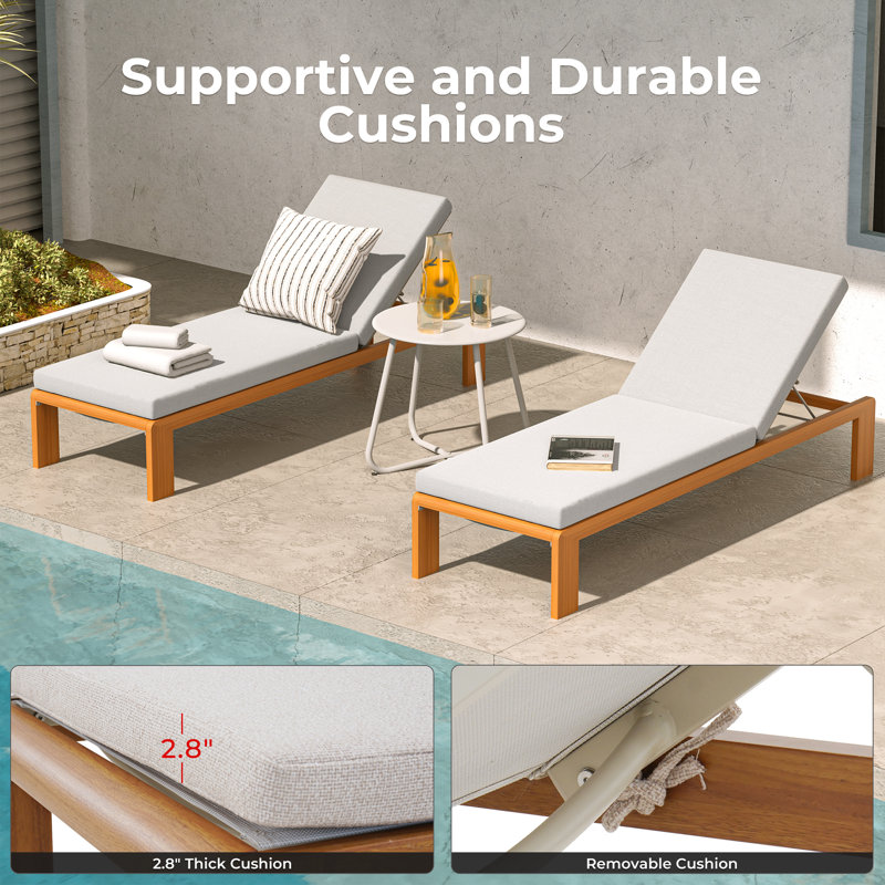 Méridienne réglable entièrement en aluminium avec coussin amovible Ryad