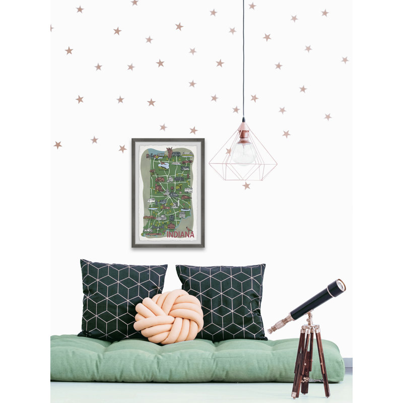 «Green Indiana Spots» par - Peinture encadrée, H 30 po x l 20 po x P 1,5 po