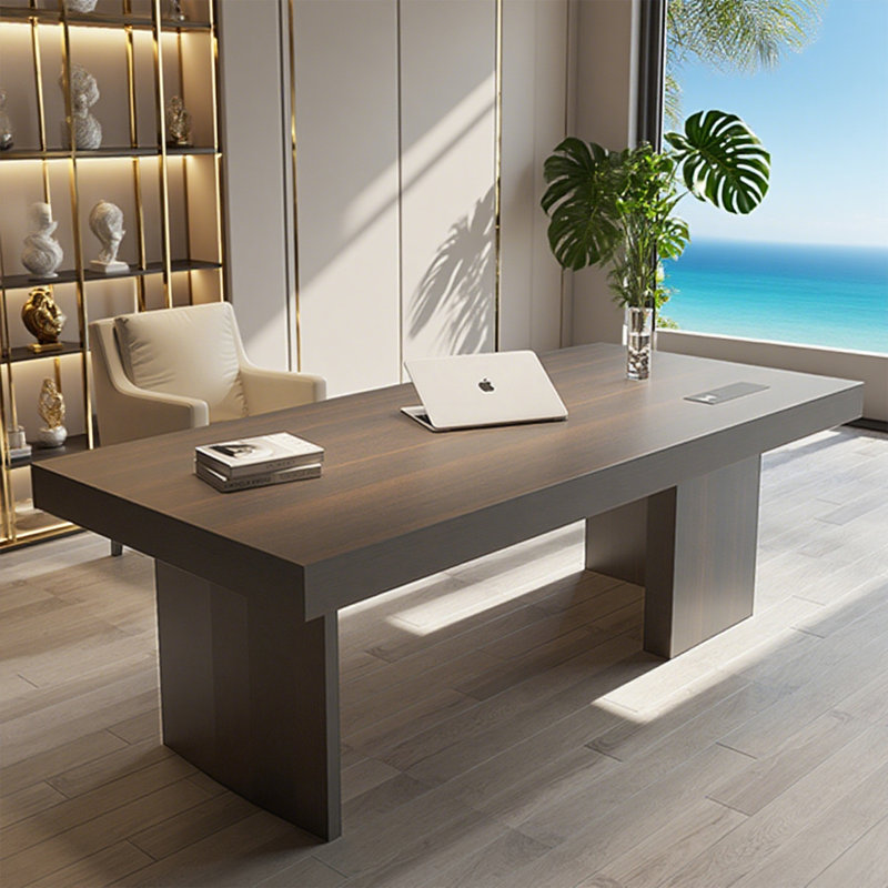 Bureau de direction moderne de style italien en chêne fumé, H 29,53 po x l 94,49 po x P 31,5 po