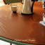 Table ronde française vintage en frêne vert-1417972079