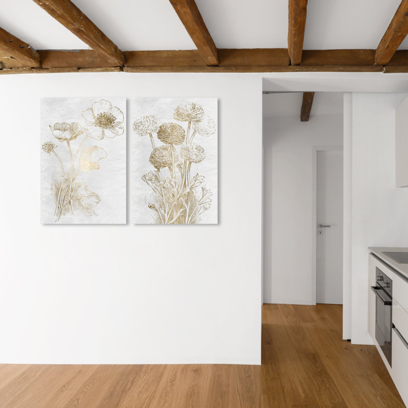 Ensemble de 2 impressions sur toile florales, H 24 po x l 36 po