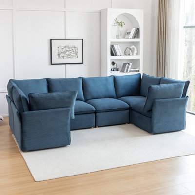 Hepworth 6 - Piece Corduroy Sectional Sofa