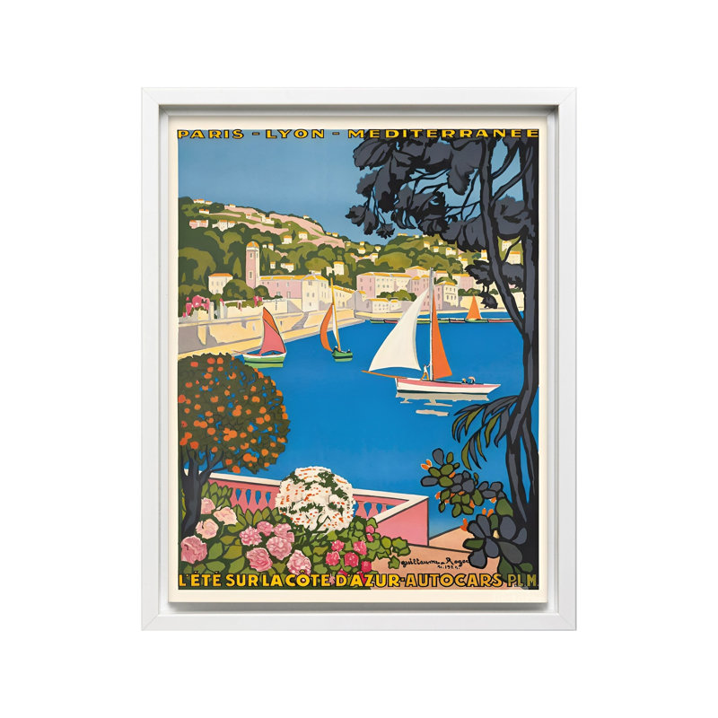 Paris Lyon Mediterranee, Canvas, 12"H x 16"W, White Framed
