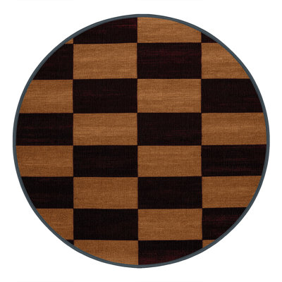 Machine Washable Checkered Red Area Rug