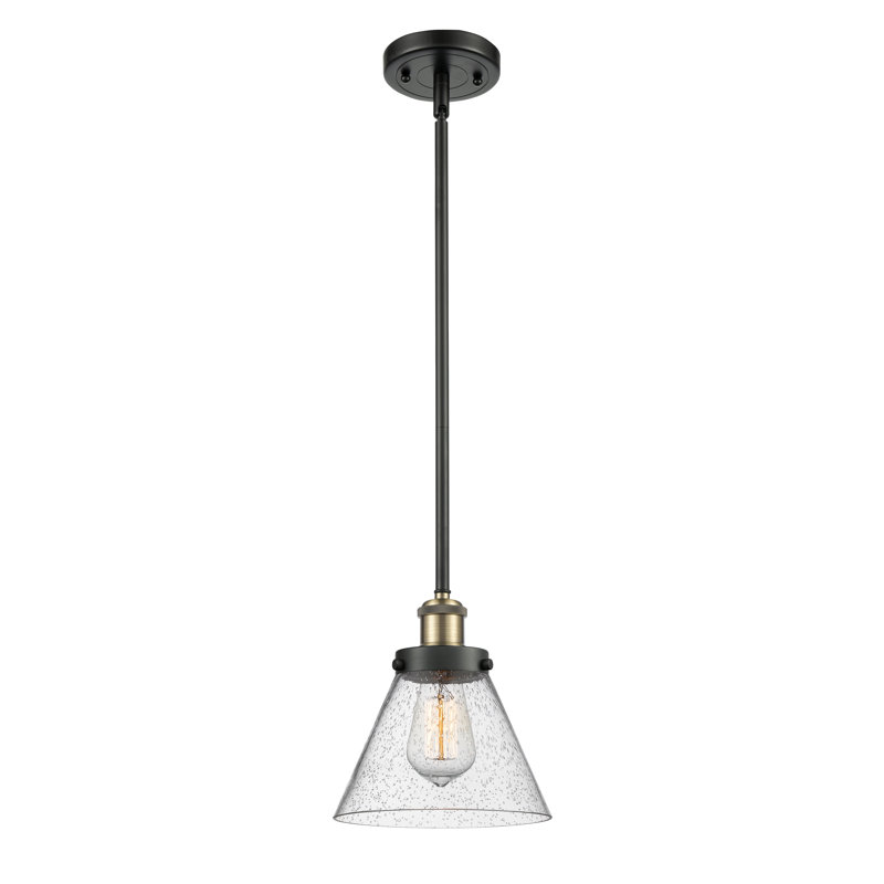 Mini-luminaire suspendu 8 "Ballston Urban Cone - 1 lumière, Grainé, Laiton antique noir, DEL