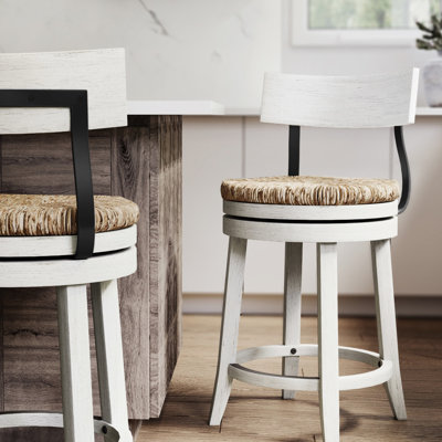 Tabouret de bar à hauteur de comptoir 26 po Natural Seagrass