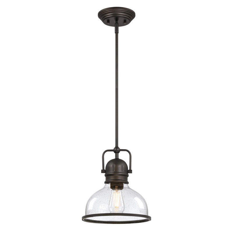 Mini-luminaire suspendu à 1 lumière Christianna, Noir / Bronze, H 11,75 po x l 10,75 po x P 10,75 po, Non