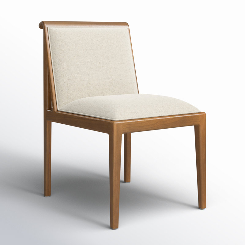 Upholstered Back Side Chair in Beige