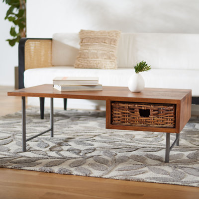 Helyne Solid Wood Coffee Table with Storage by Latitude Run