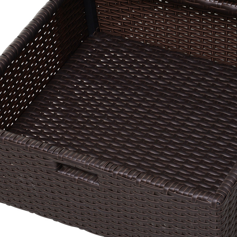 Armoire de rangement extérieure pour piscine Pe 3 - Armoire à serviettes brune avec organisateur